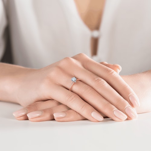 Pierścionek zaręczynowy The Journey: dwukolorowe złoto, diament laboratoryjny